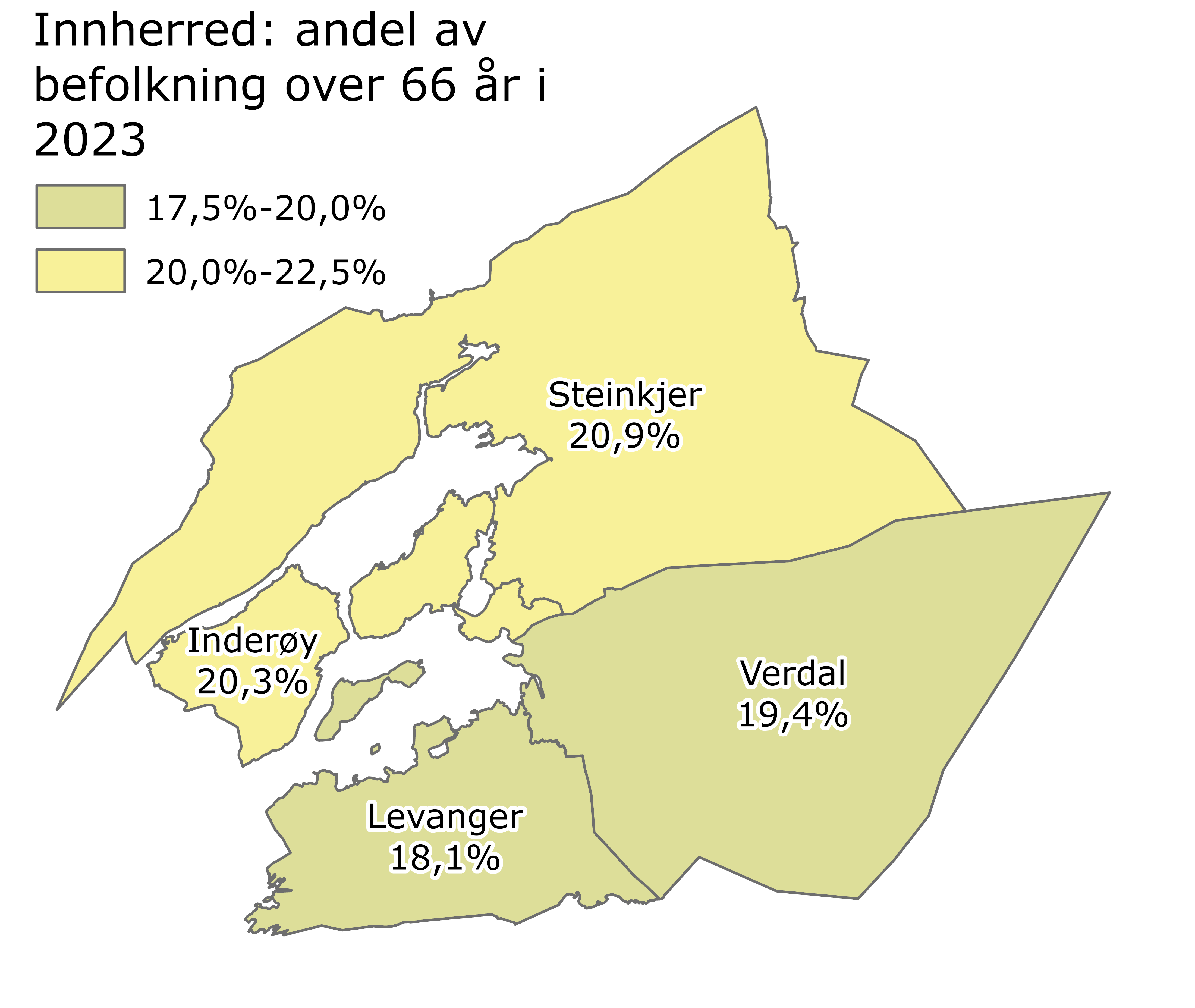 Innherred andel 67+ 2023